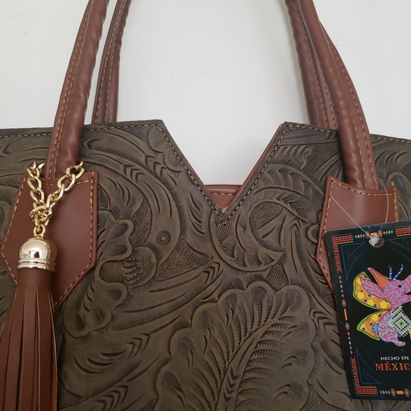 TOTE bags GREEN Made by Mexican artisans - Picture 3 of 7